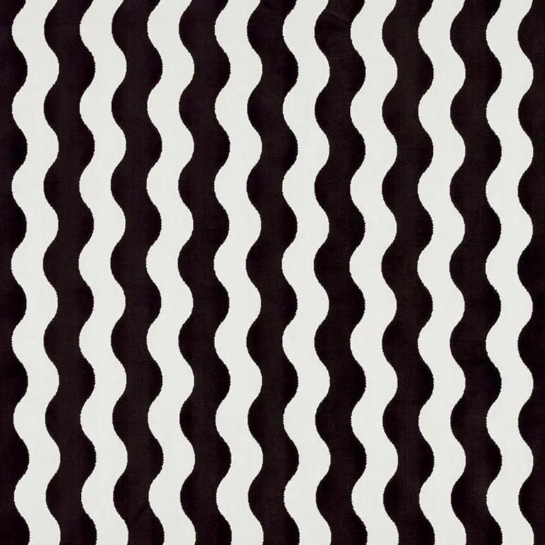 Schumacher 69420 The Wave Velvet Black fabric swatch