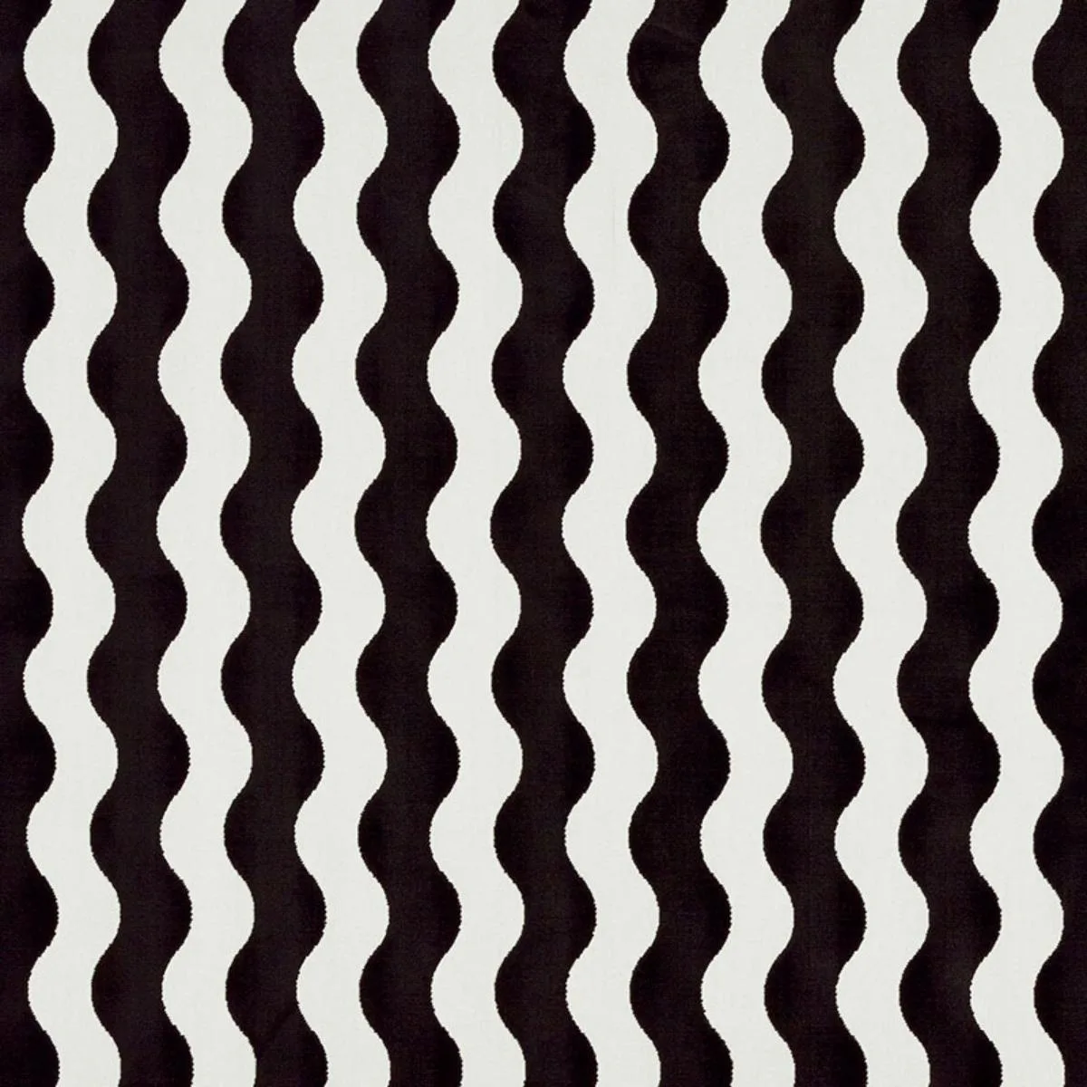 Schumacher 69420 The Wave Velvet Black fabric swatch