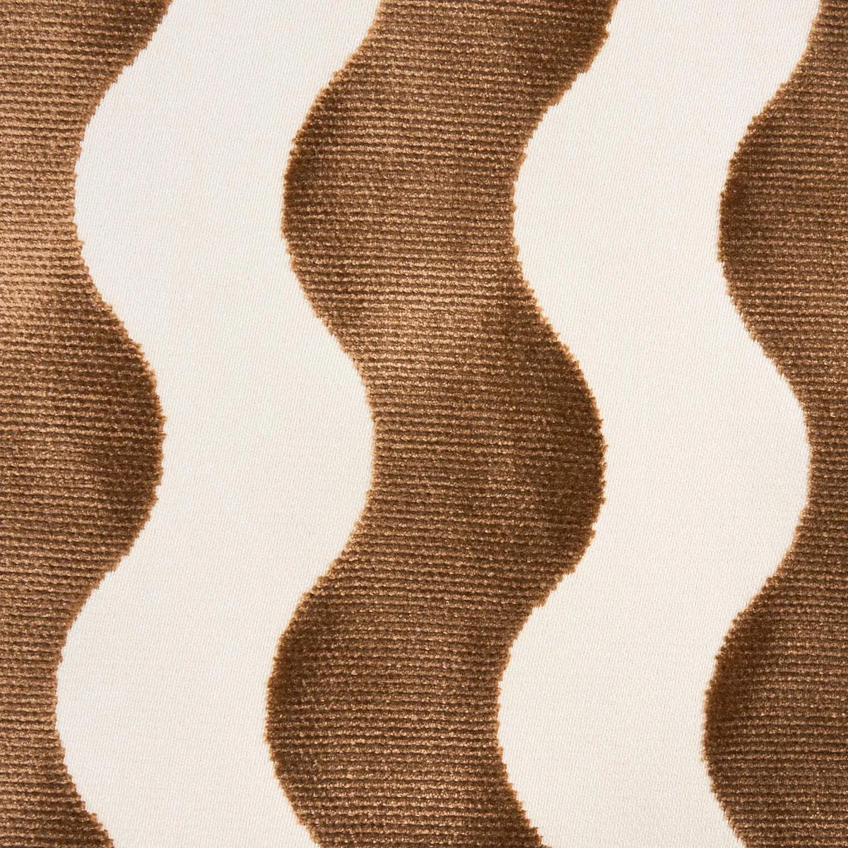 Schumacher 69426 The Wave Velvet Camel fabric swatch