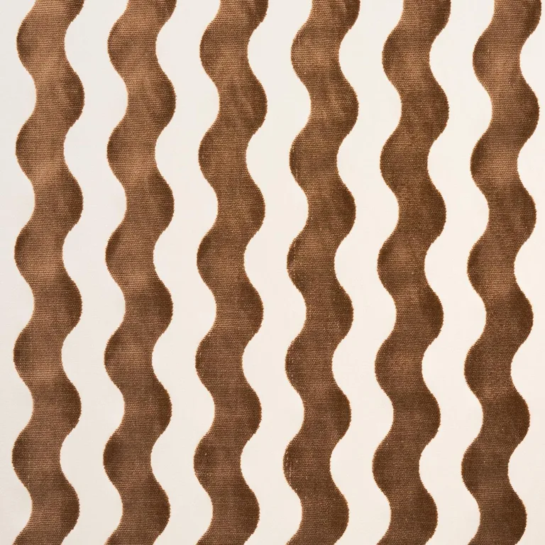 Schumacher 69426 The Wave Velvet Camel fabric swatch