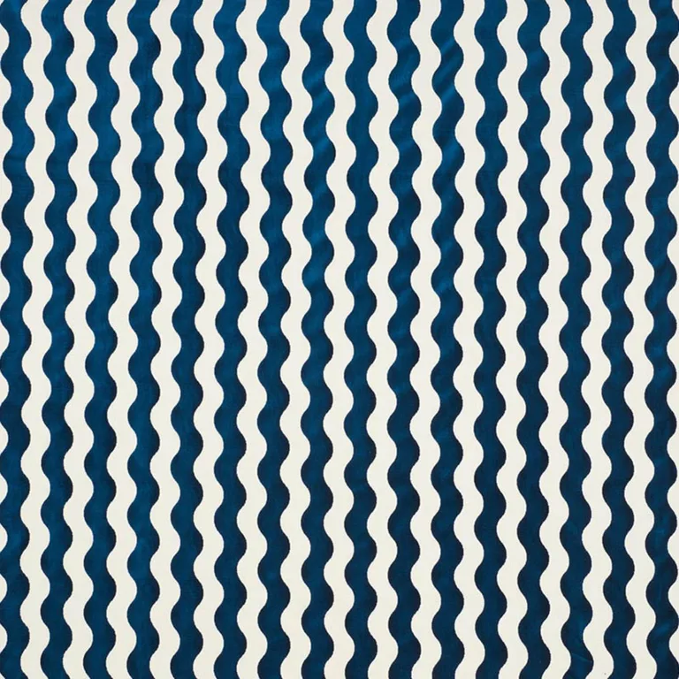 Schumacher 69423 The Wave Velvet Navy fabric swatch