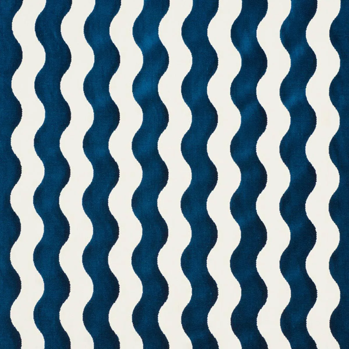 Schumacher 69423 The Wave Velvet Navy fabric swatch