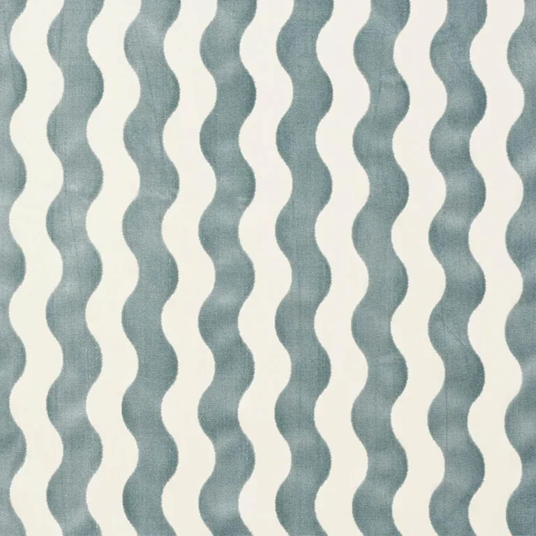 Schumacher 69424 The Wave Velvet Sky fabric swatch