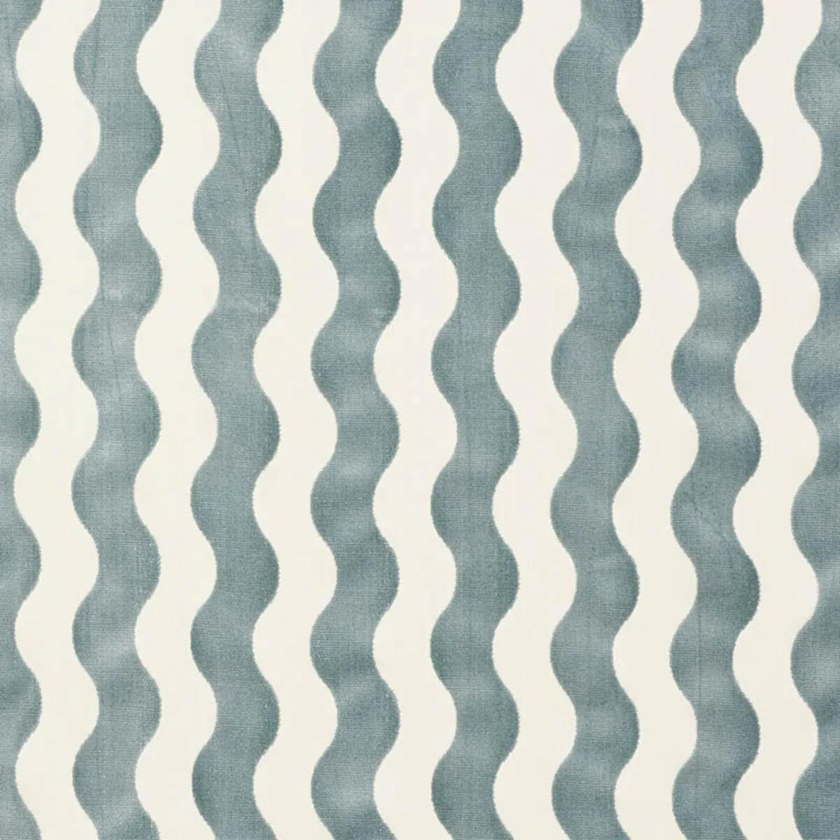 Schumacher 69424 The Wave Velvet Sky fabric swatch