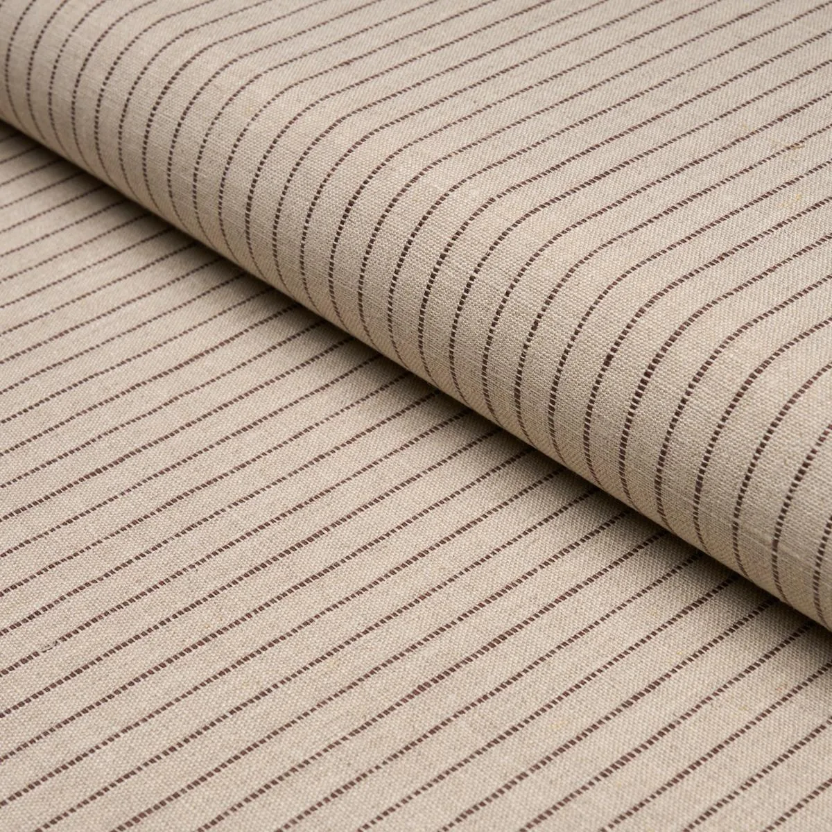 Schumacher 87122 Theo Stripe Brown fabric swatch
