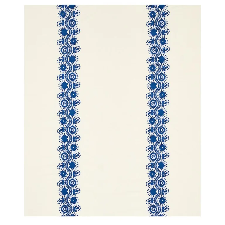 Schumacher 80741 Theodora Embroidery Blue fabric swatch