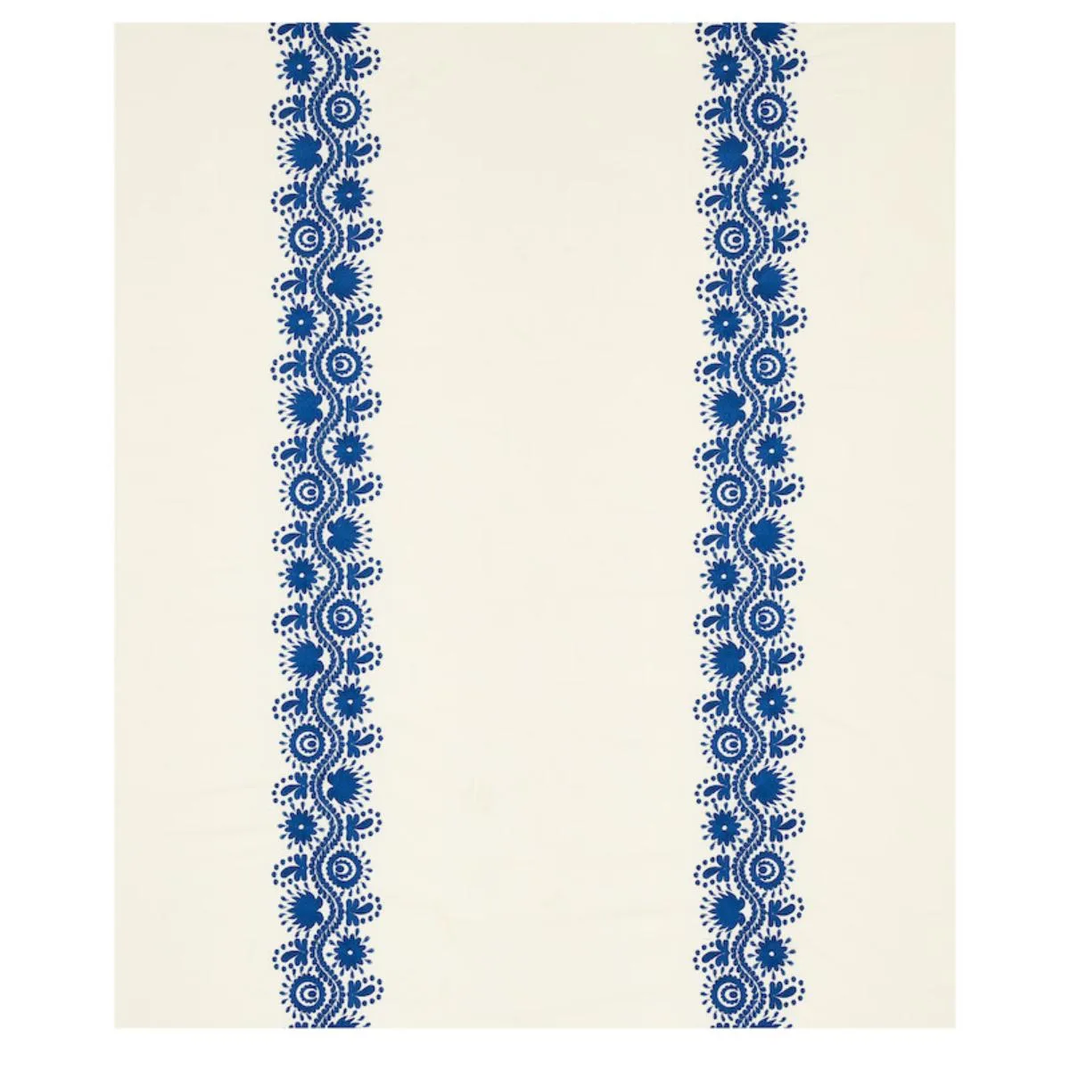 Schumacher 80741 Theodora Embroidery Blue fabric swatch