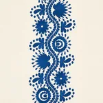 Schumacher 80741 Theodora Embroidery Blue fabric swatch