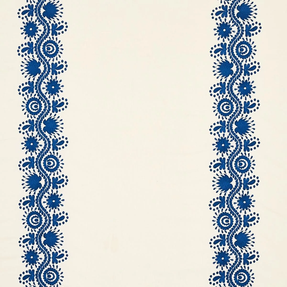 Schumacher 80741 Theodora Embroidery Blue fabric swatch