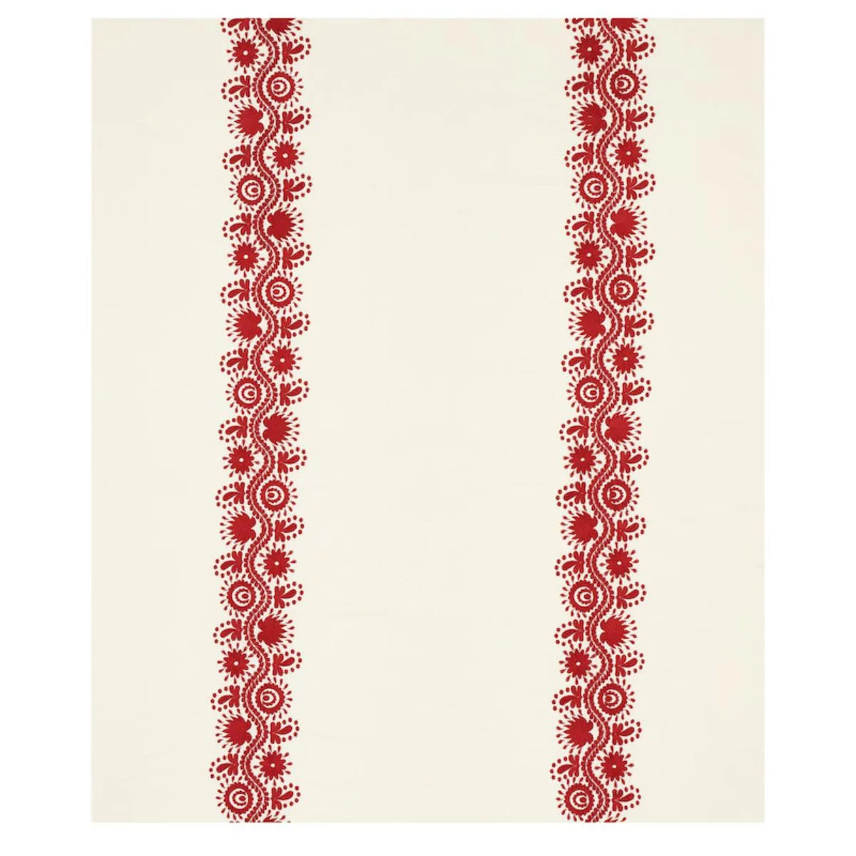 Schumacher 80742 Theodora Embroidery Red fabric swatch