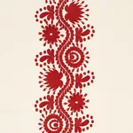 Schumacher 80742 Theodora Embroidery Red fabric swatch