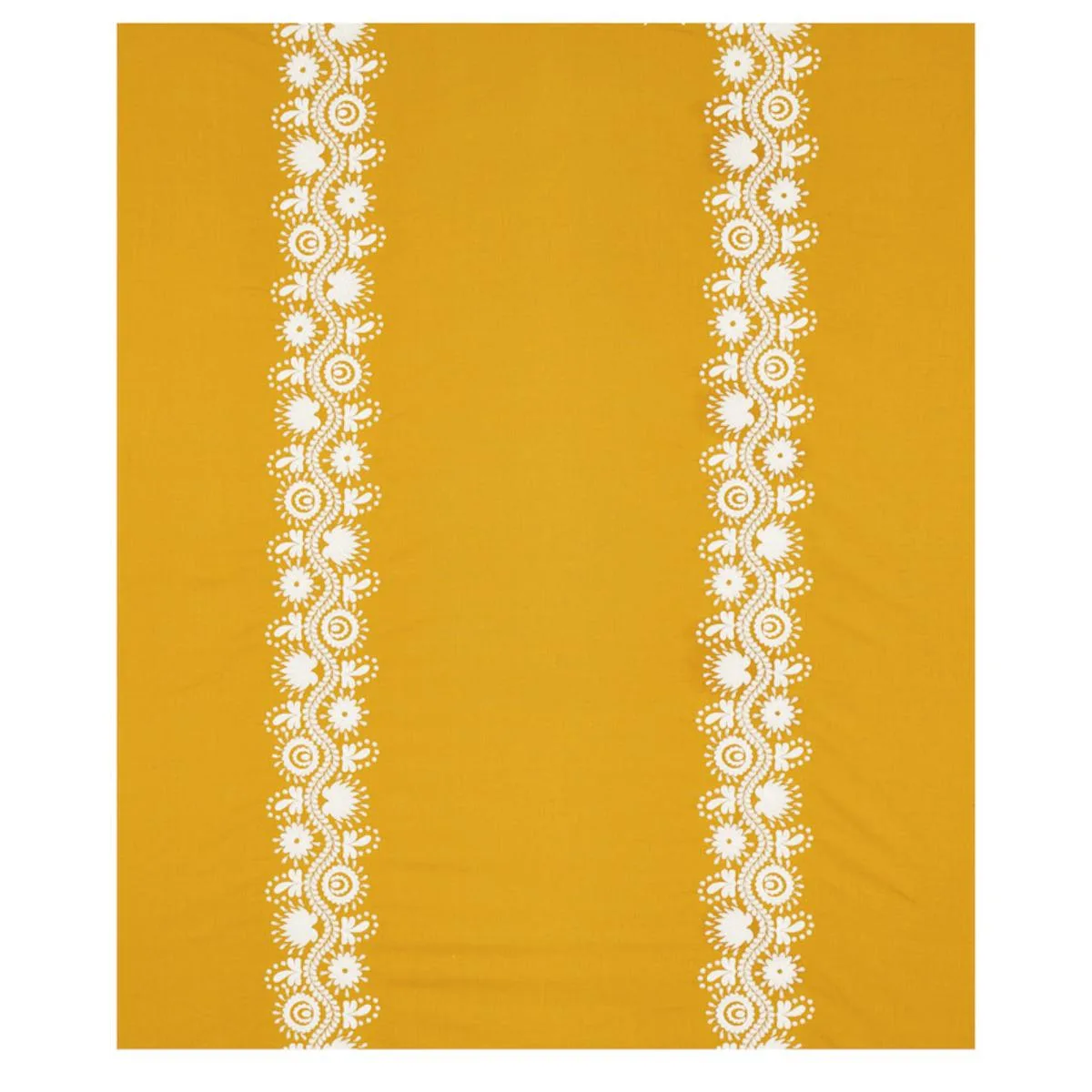 Schumacher 80740 Theodora Embroidery Saffron fabric swatch