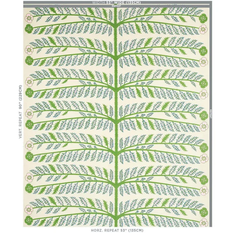 Schumacher 179530 Thistle Ivory fabric swatch