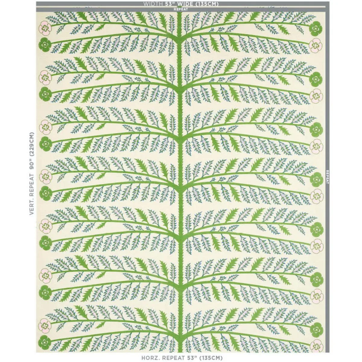 Schumacher 179530 Thistle Ivory fabric swatch