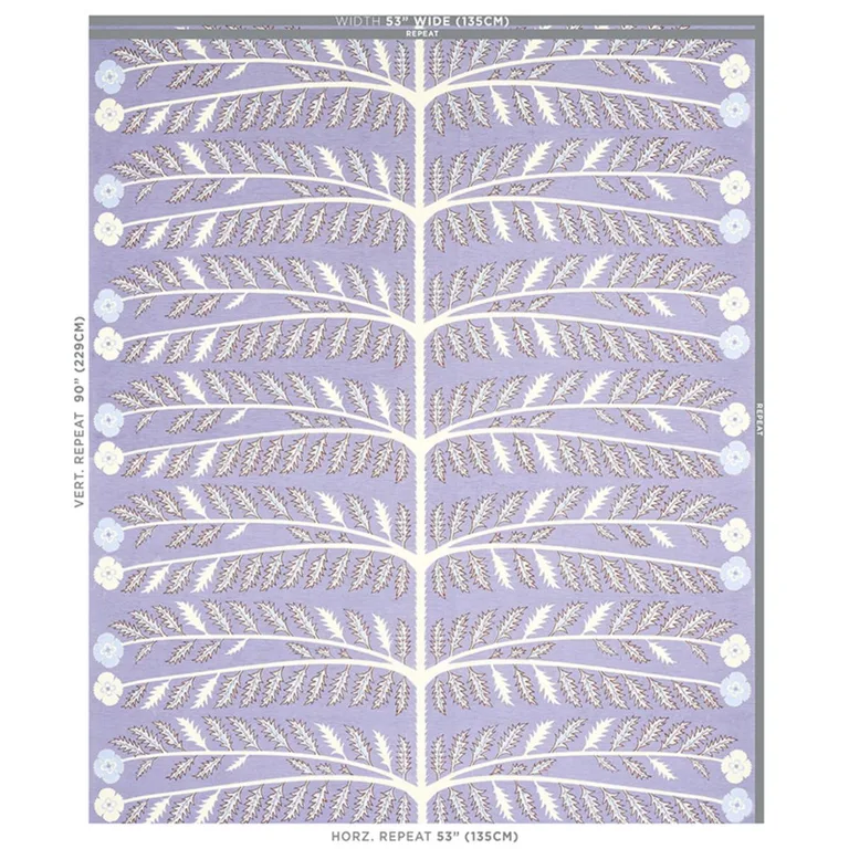 Schumacher 179531 Thistle Lavender fabric swatch