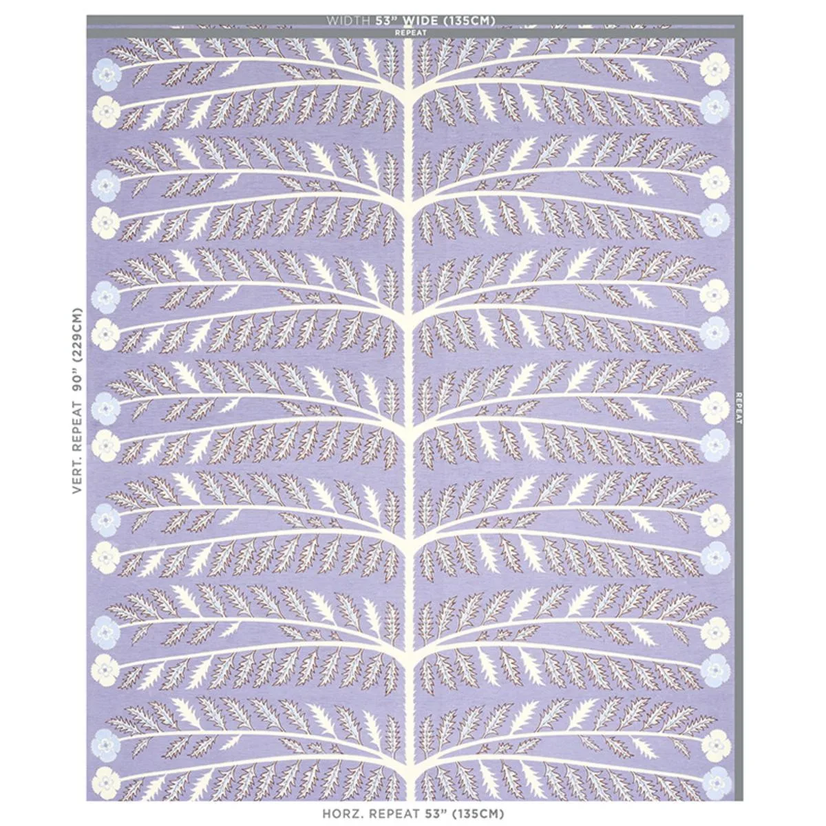 Schumacher 179531 Thistle Lavender fabric swatch