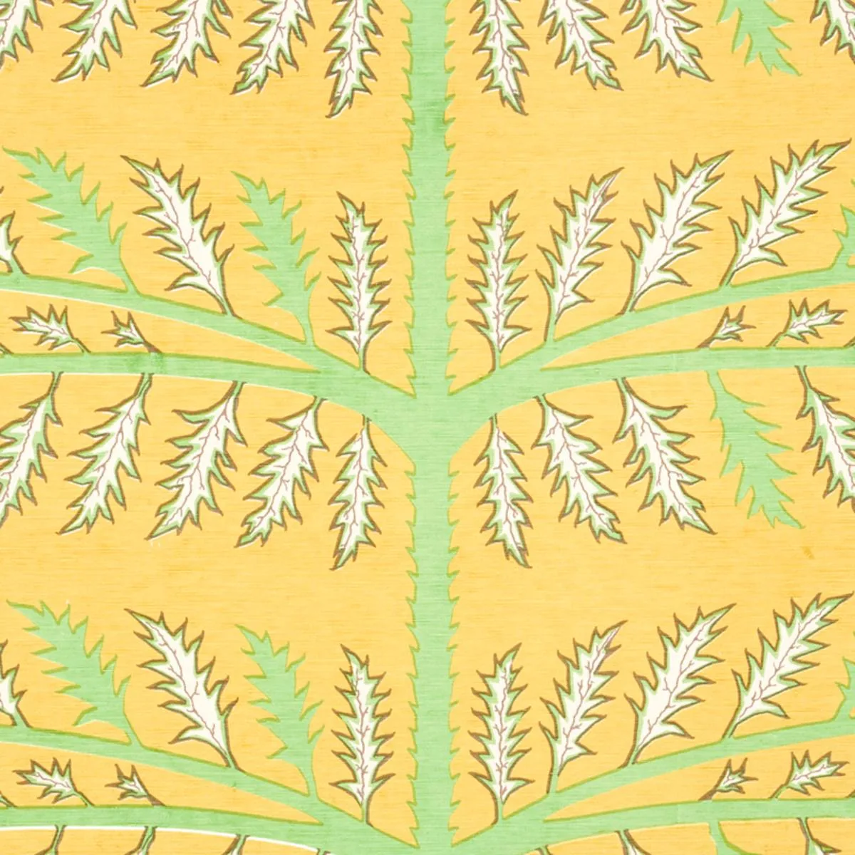 Schumacher 179532 Thistle Mustard fabric swatch