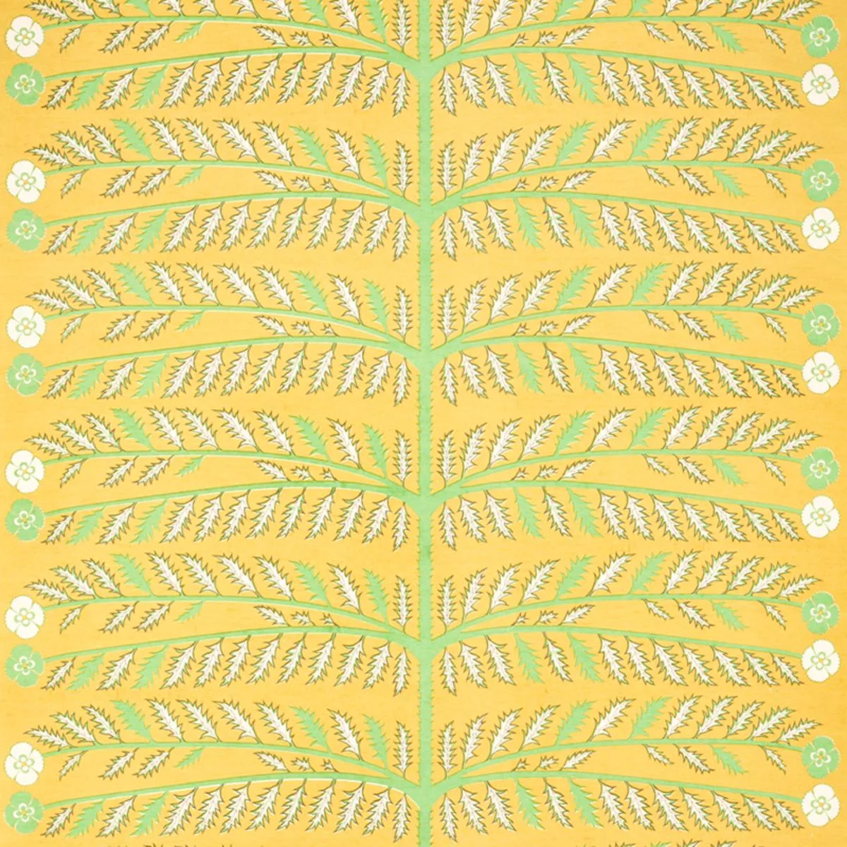 Schumacher 179532 Thistle Mustard fabric swatch