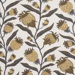 Schumacher 181681 Thistle Vine Black & Gold fabric swatch