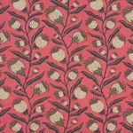 Schumacher 181680 Thistle Vine Red & Gold fabric swatch