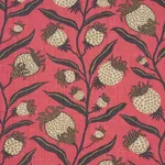 Schumacher 181680 Thistle Vine Red & Gold fabric swatch