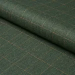 Schumacher 85290 Thompson Merino Windowpane Hunter Green fabric swatch