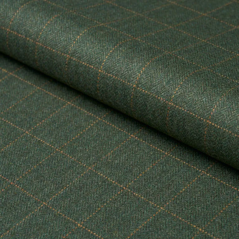 Schumacher 85290 Thompson Merino Windowpane Hunter Green fabric swatch