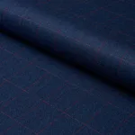 Schumacher 85292 Thompson Merino Windowpane Navy fabric swatch