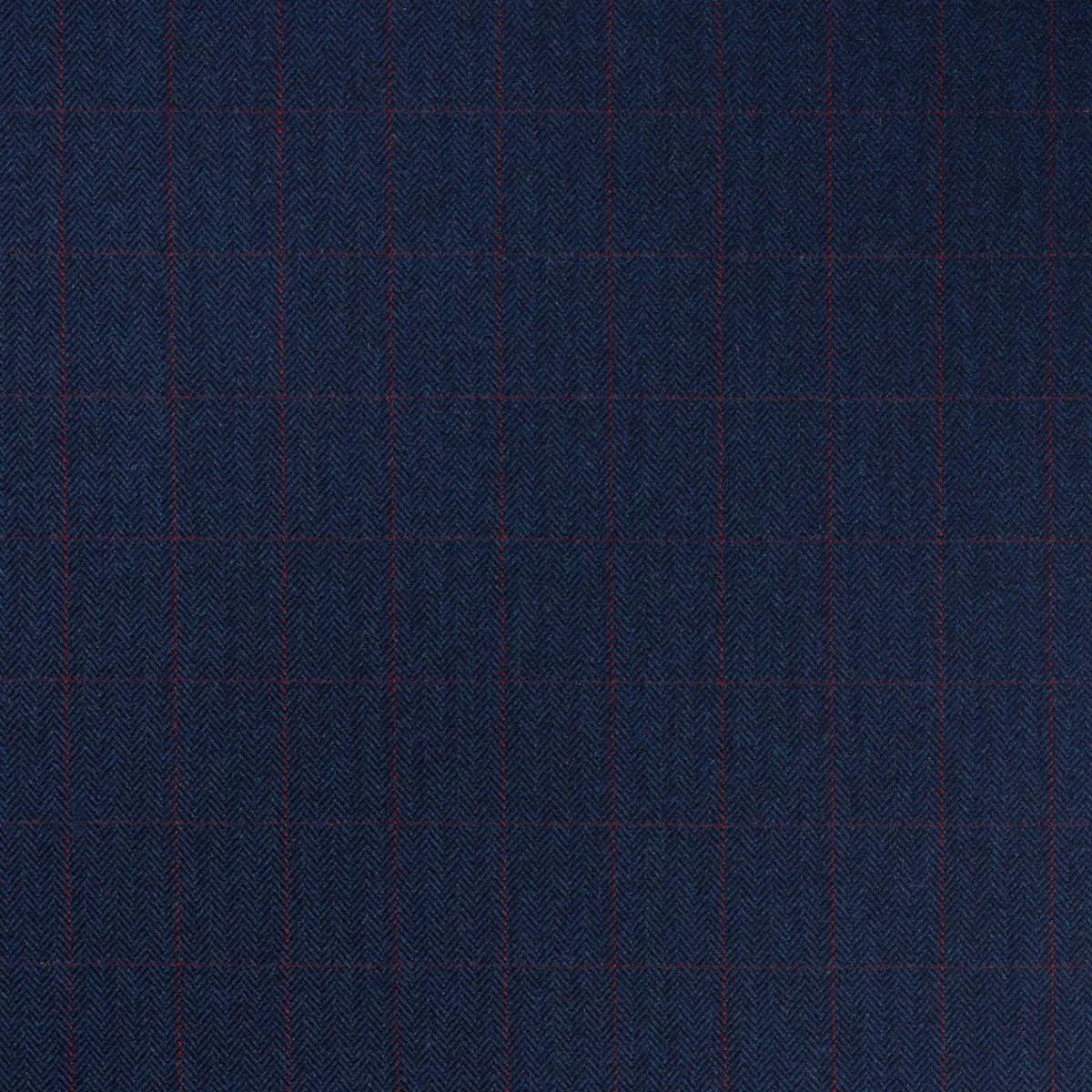 Schumacher 85292 Thompson Merino Windowpane Navy fabric swatch