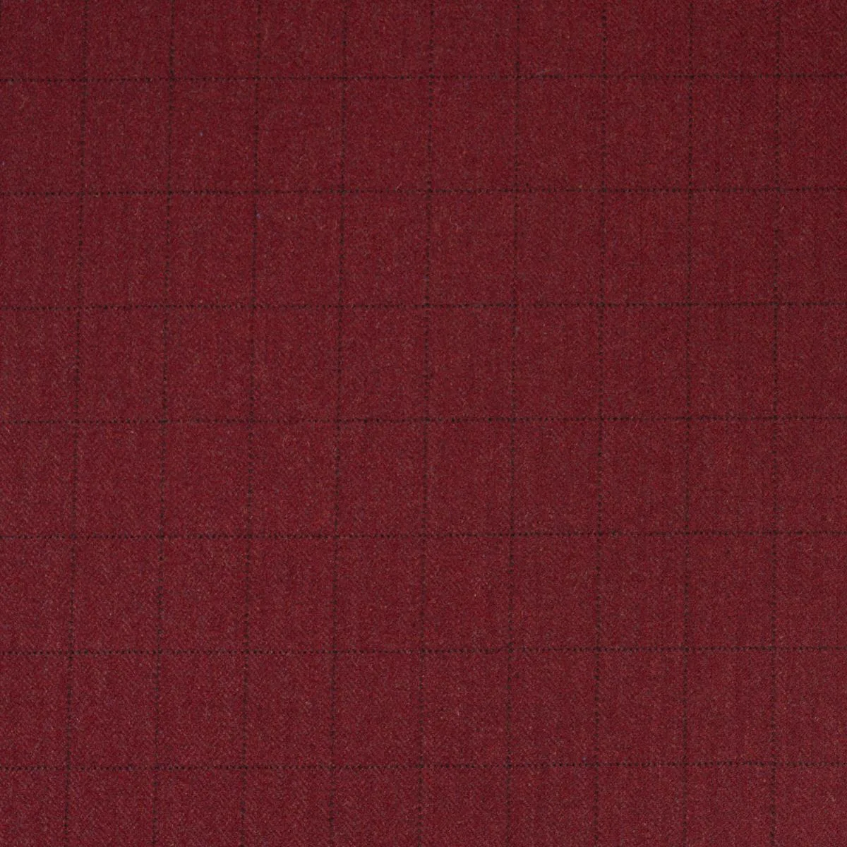 Schumacher 85293 Thompson Merino Windowpane Scarlet fabric swatch