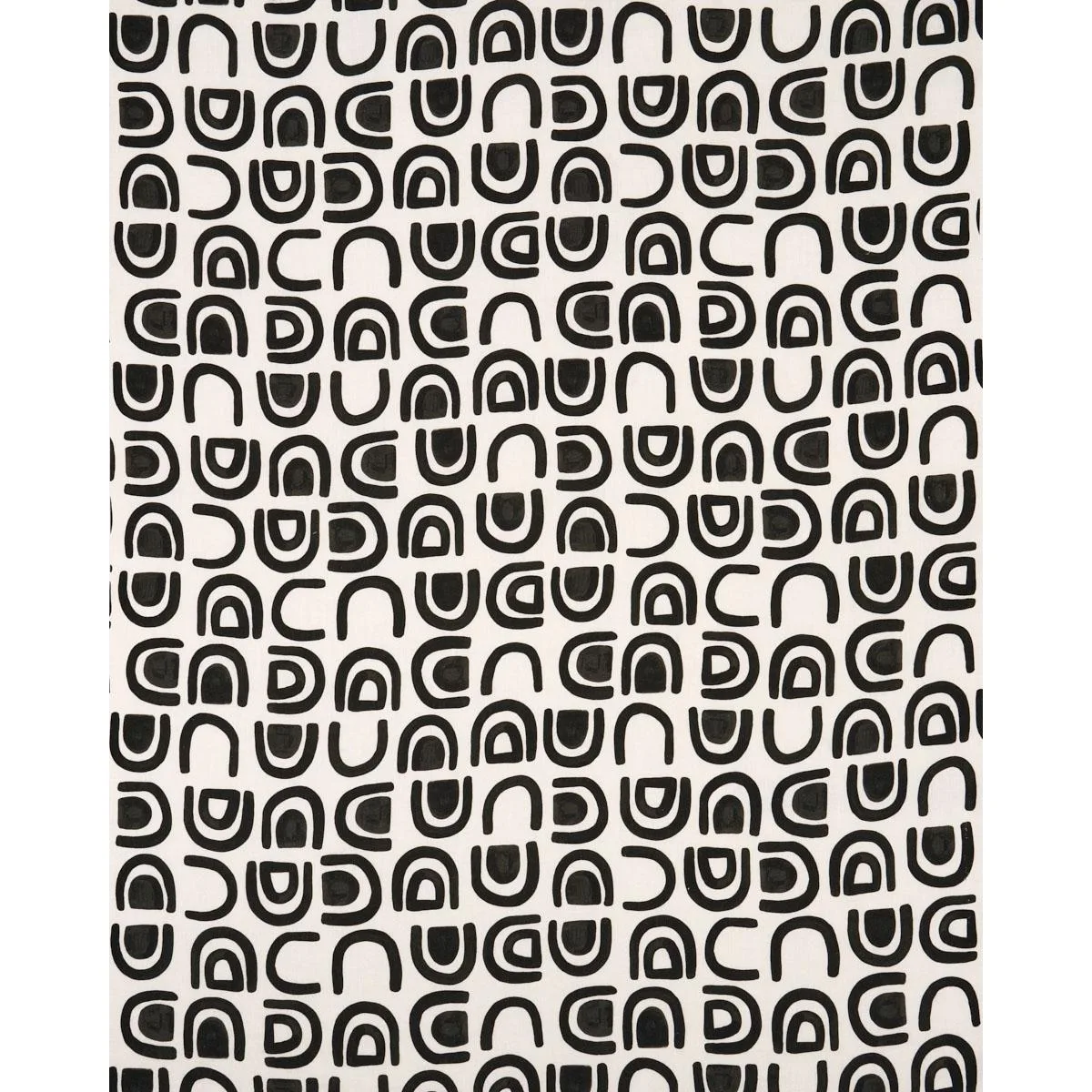 Schumacher 180421 Threshold Printed Linen Carbon fabric swatch