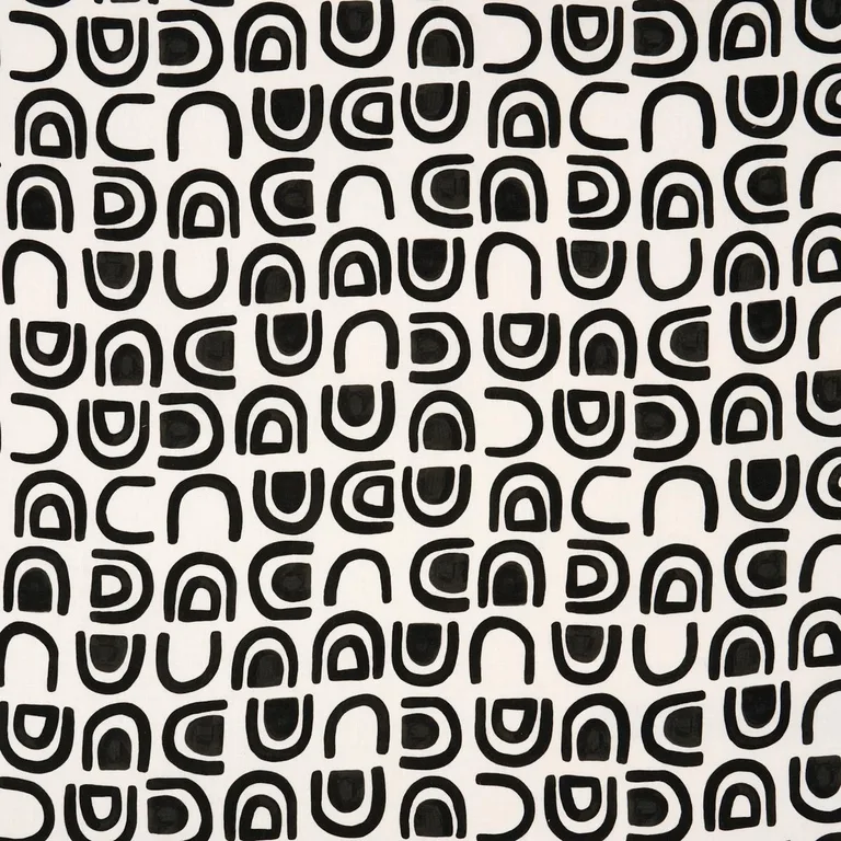 Schumacher 180421 Threshold Printed Linen Carbon fabric swatch