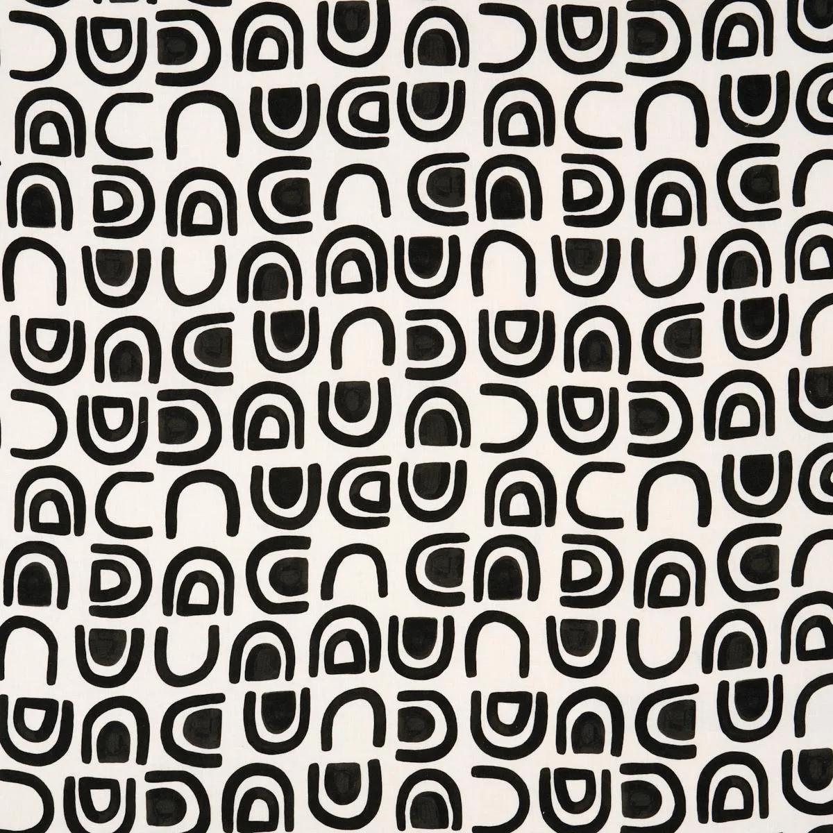 Schumacher 180421 Threshold Printed Linen Carbon fabric swatch