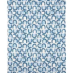 Schumacher 180422 Threshold Printed Linen Lapis fabric swatch