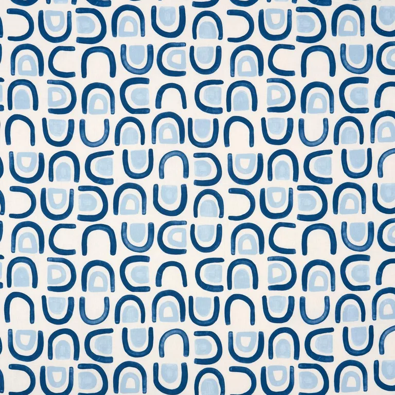 Schumacher 180422 Threshold Printed Linen Lapis fabric swatch