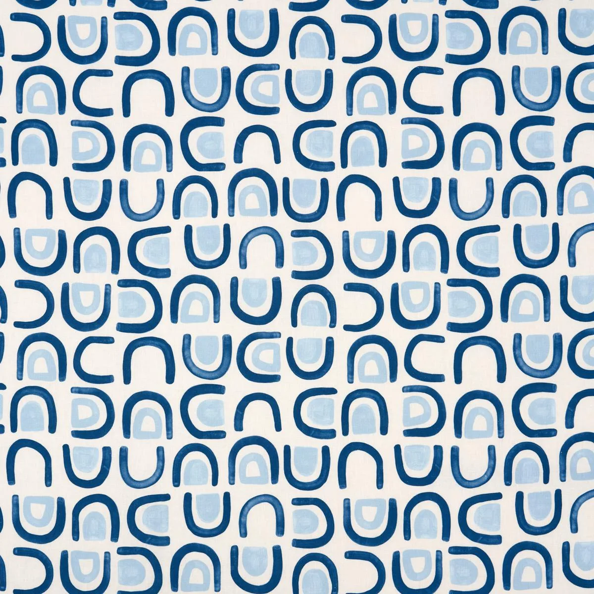Schumacher 180422 Threshold Printed Linen Lapis fabric swatch