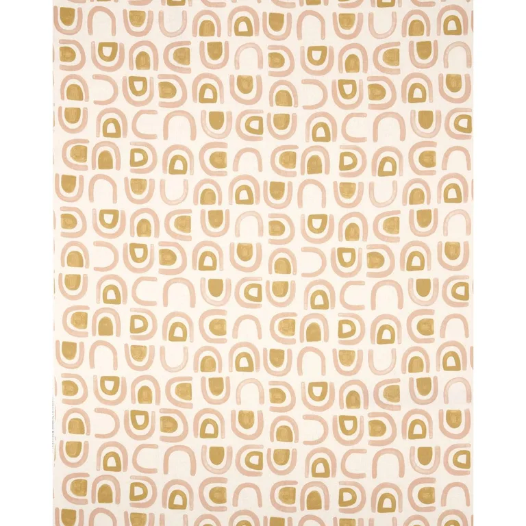 Schumacher 180423 Threshold Printed Linen Salt & Ochre fabric swatch
