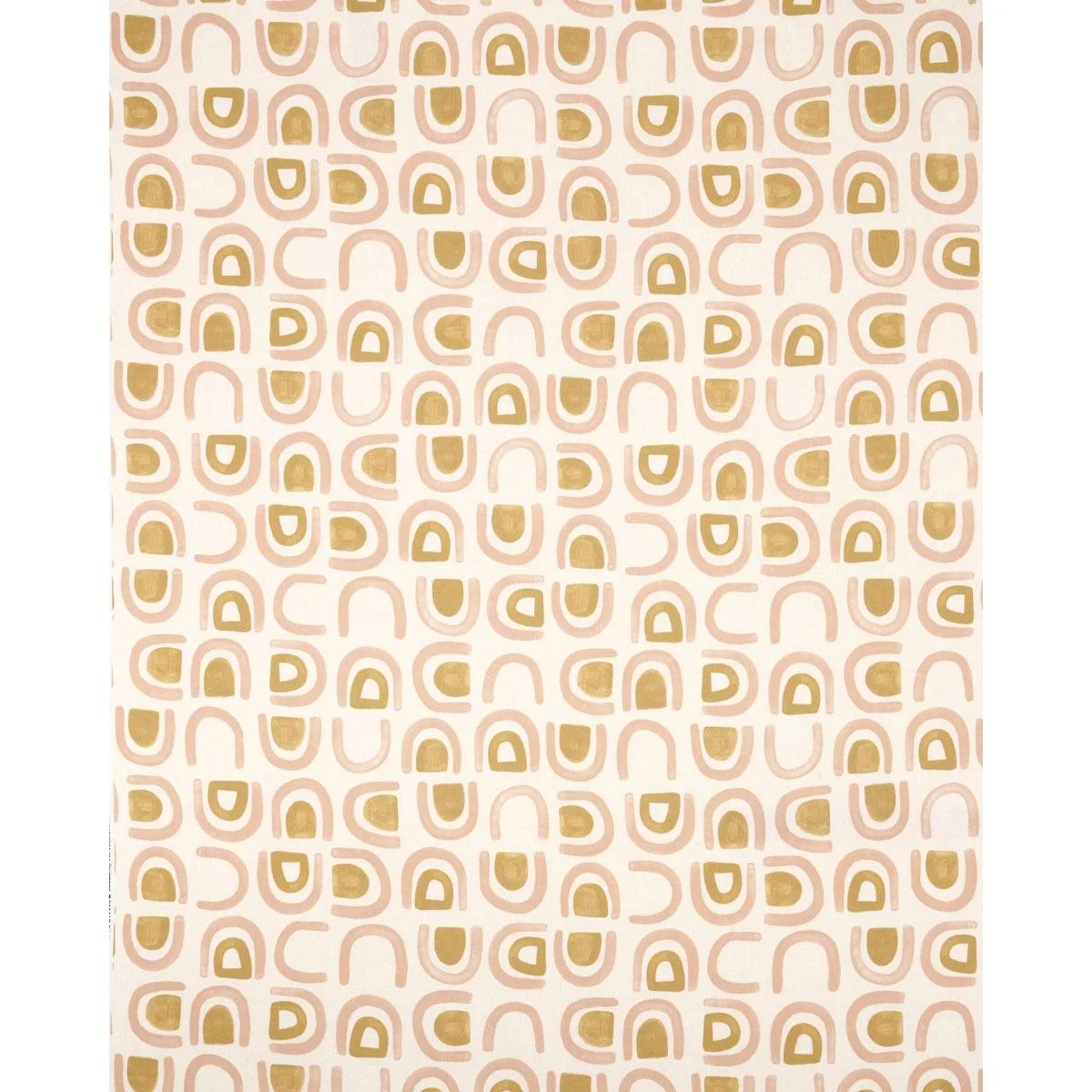 Schumacher 180423 Threshold Printed Linen Salt & Ochre fabric swatch