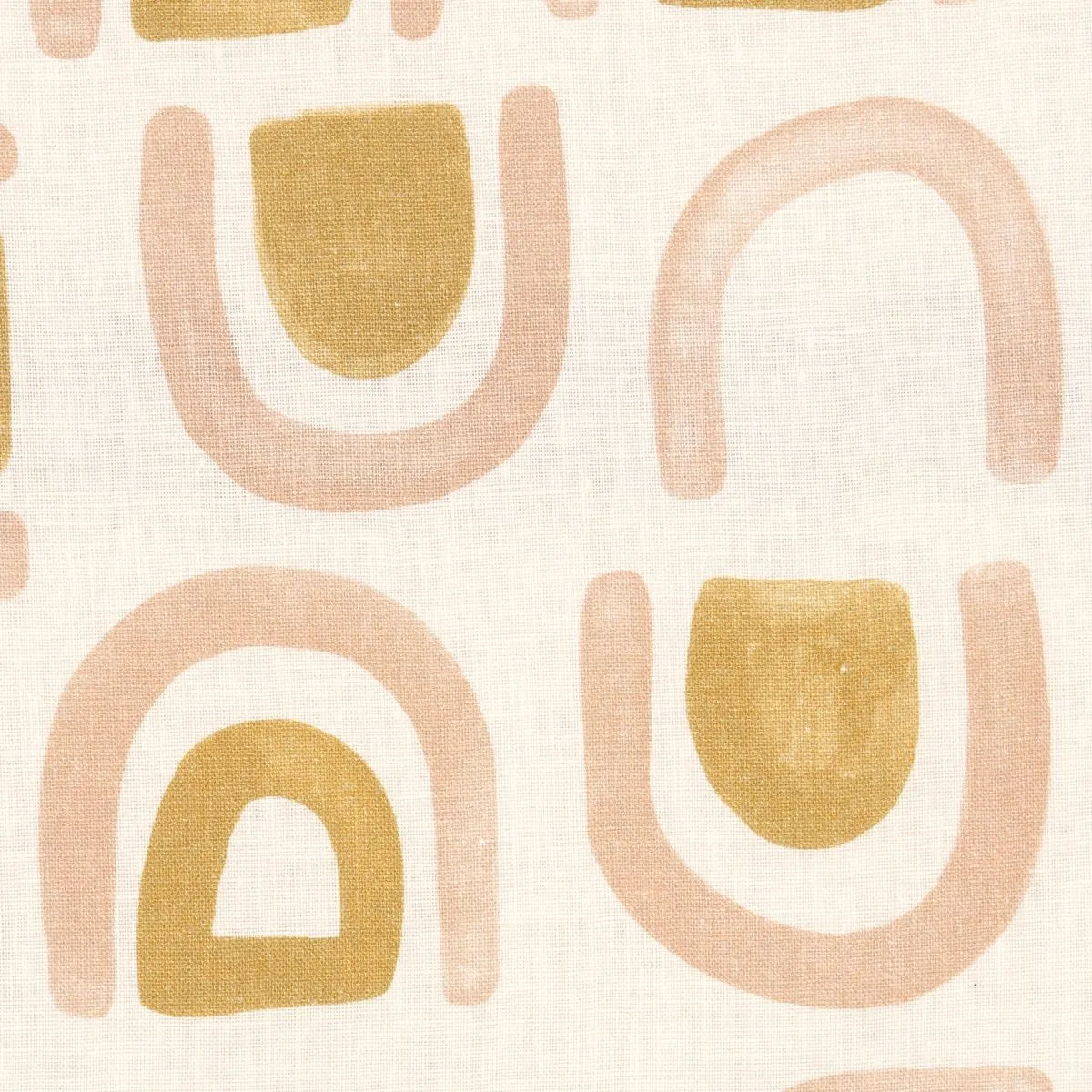 Schumacher 180423 Threshold Printed Linen Salt & Ochre fabric swatch