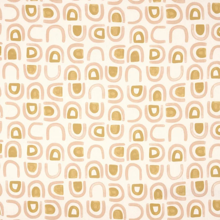 Schumacher 180423 Threshold Printed Linen Salt & Ochre fabric swatch