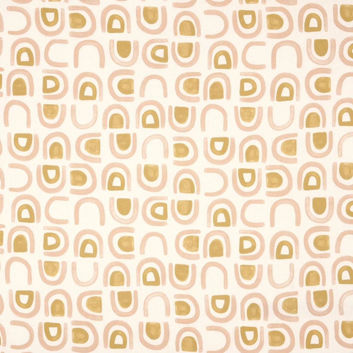 Schumacher 180423 Threshold Printed Linen Salt & Ochre fabric swatch