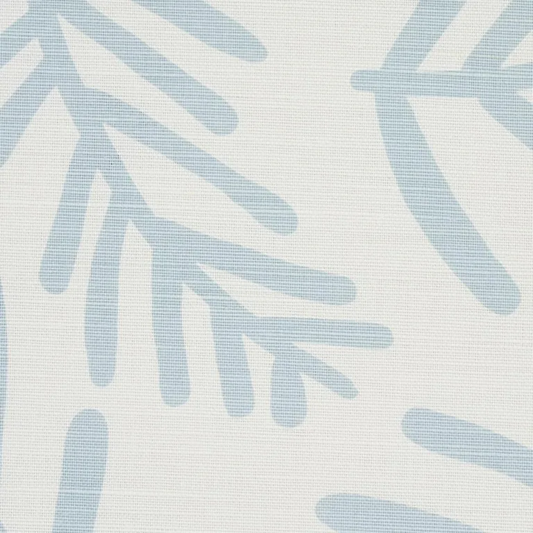Schumacher 179911 Tiah Cove Blue Leaf fabric swatch