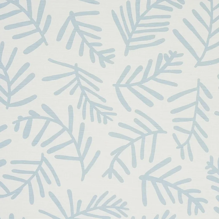 Schumacher 179911 Tiah Cove Blue Leaf fabric swatch