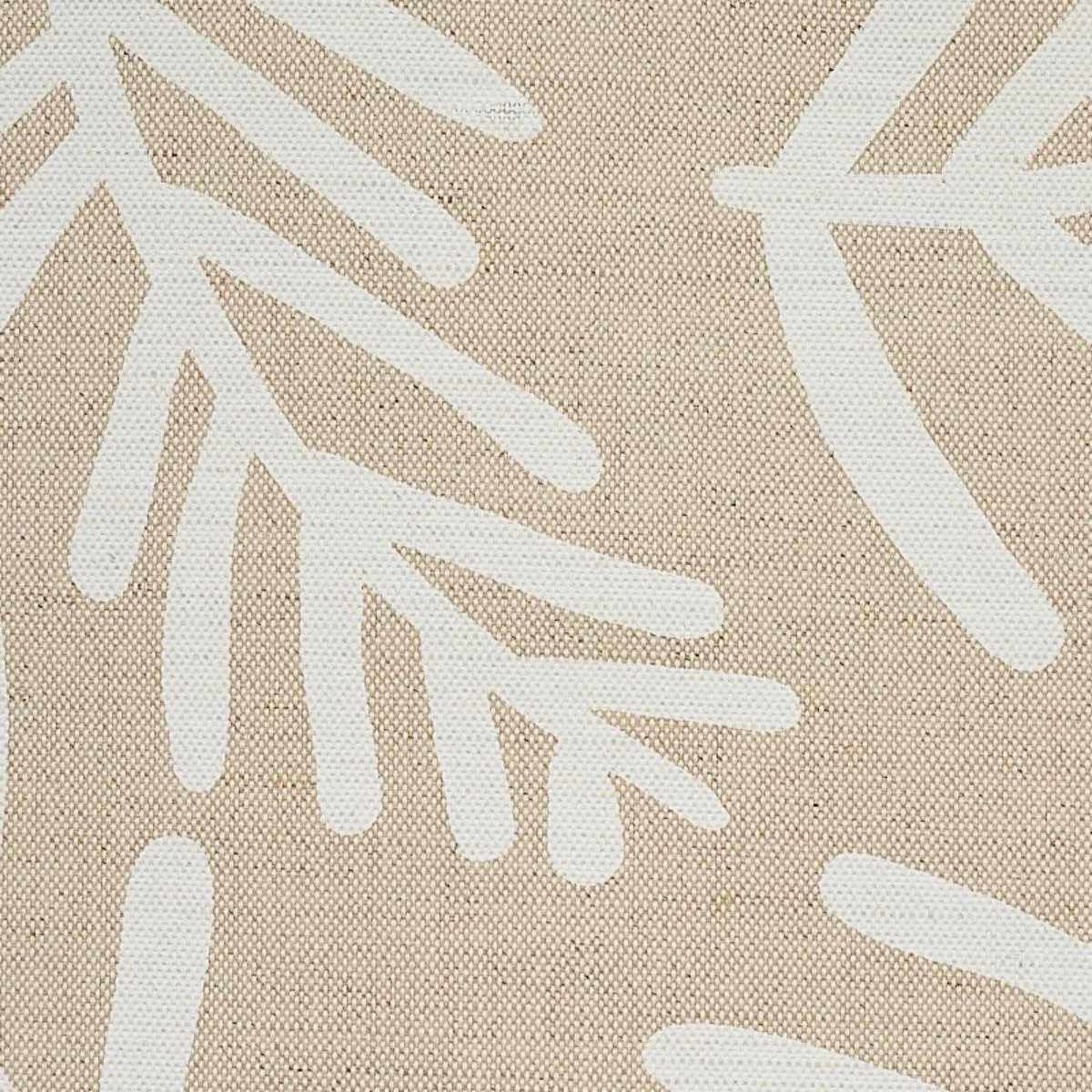 Schumacher 179912 Tiah Cove Ivory On Natural fabric swatch