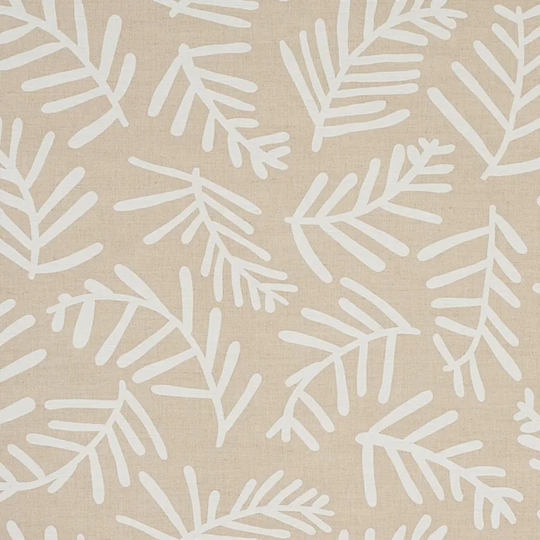 Schumacher 179912 Tiah Cove Ivory On Natural fabric swatch