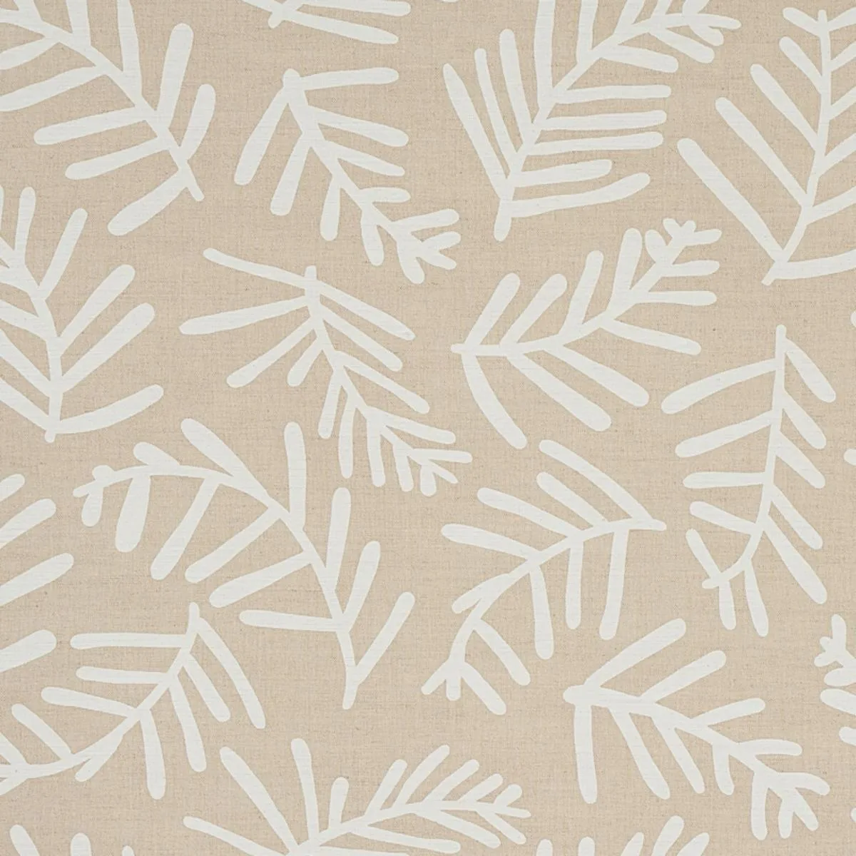 Schumacher 179912 Tiah Cove Ivory On Natural fabric swatch