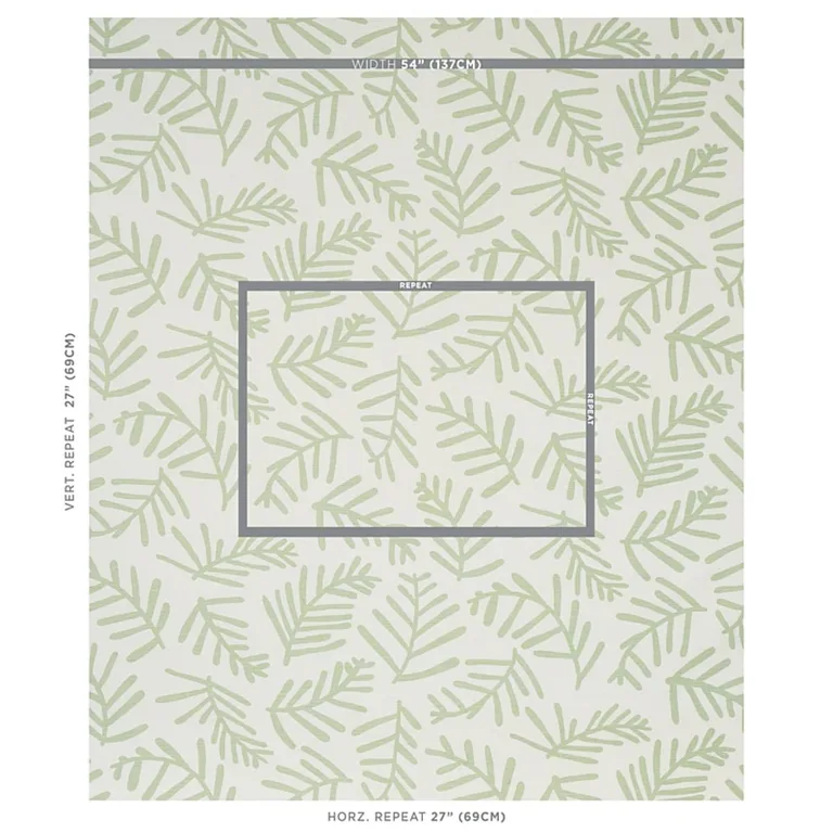 Schumacher 179910 Tiah Cove Sage Leaf fabric swatch