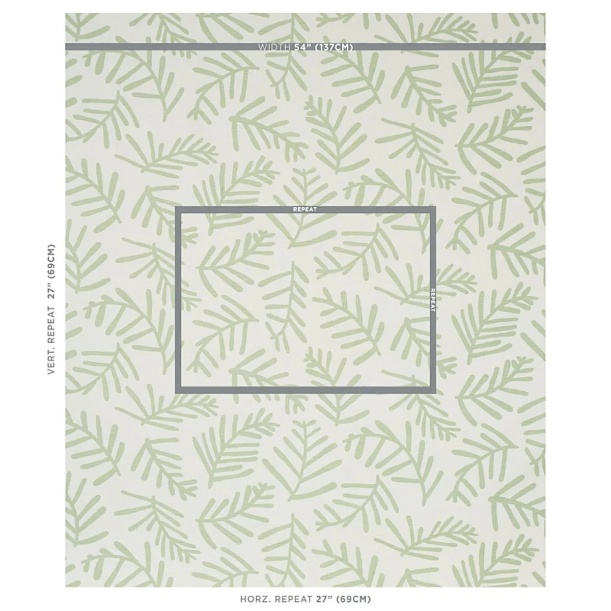 Schumacher 179910 Tiah Cove Sage Leaf fabric swatch