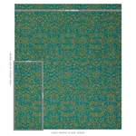 Schumacher 79862 Tiana Embroidery Peacock fabric swatch