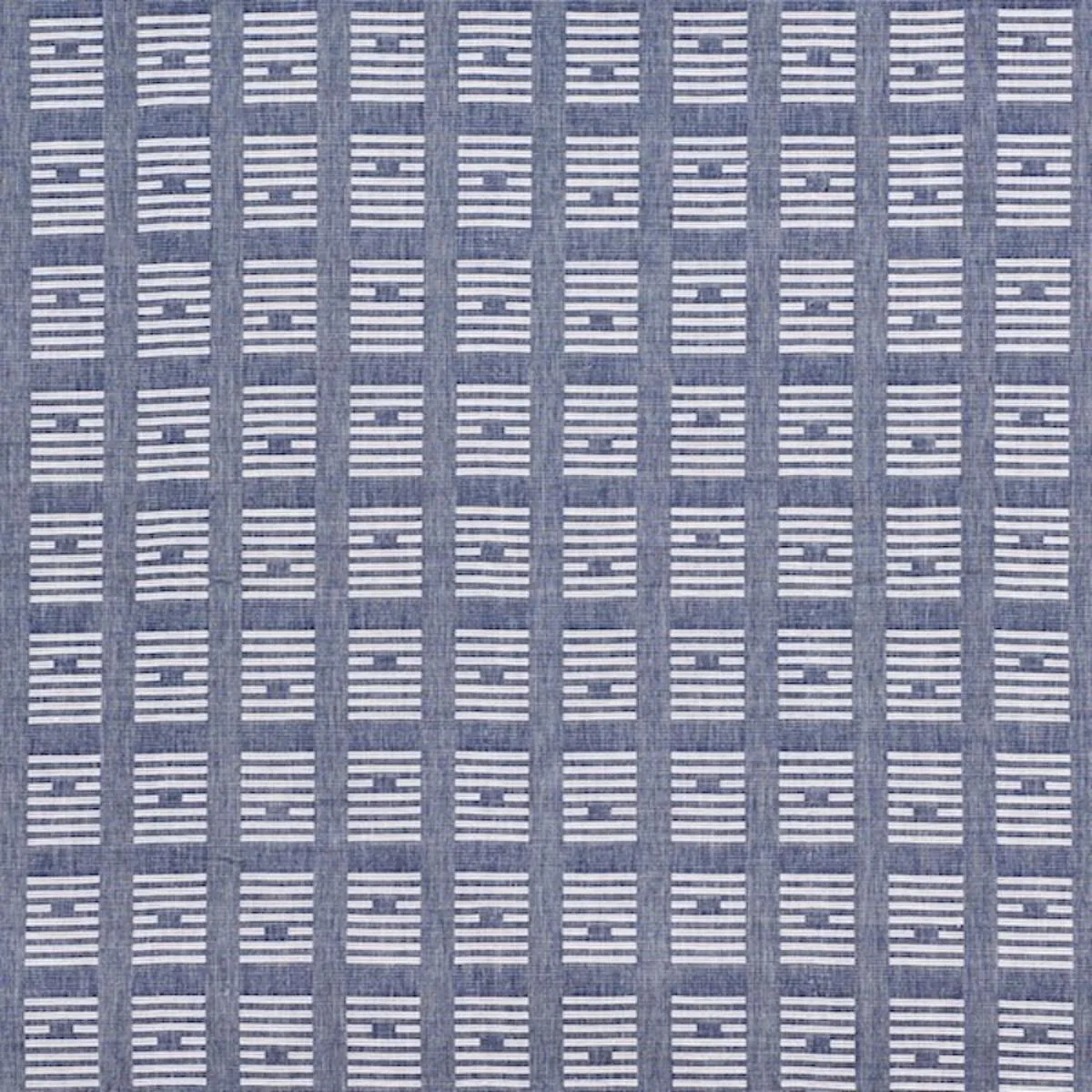 Schumacher 75660 Tiasquam Weave Navy fabric swatch